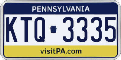 PA license plate KTQ3335