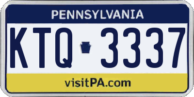 PA license plate KTQ3337