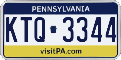 PA license plate KTQ3344