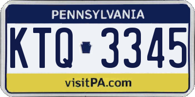 PA license plate KTQ3345