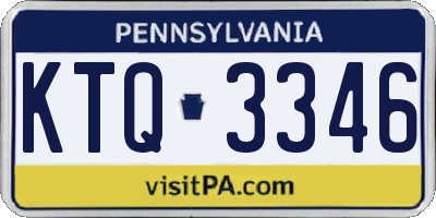 PA license plate KTQ3346