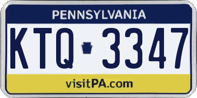 PA license plate KTQ3347