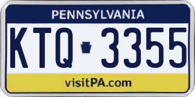 PA license plate KTQ3355
