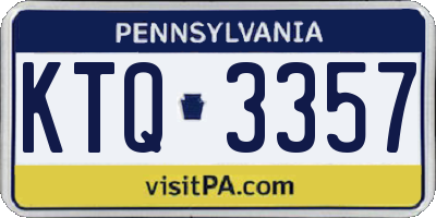 PA license plate KTQ3357