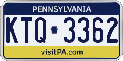 PA license plate KTQ3362