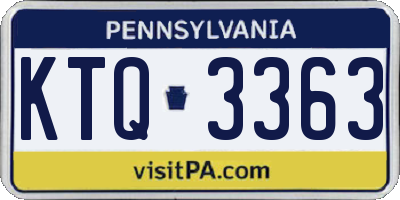 PA license plate KTQ3363