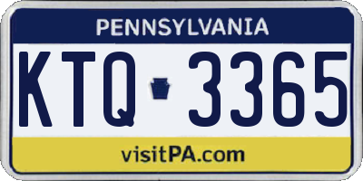 PA license plate KTQ3365