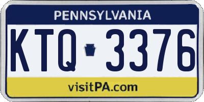 PA license plate KTQ3376