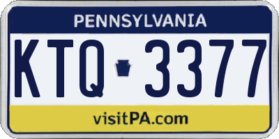 PA license plate KTQ3377