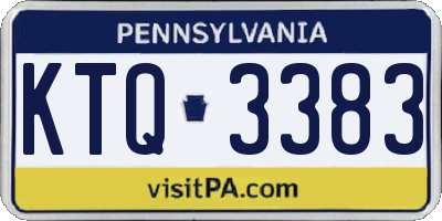 PA license plate KTQ3383