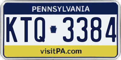 PA license plate KTQ3384