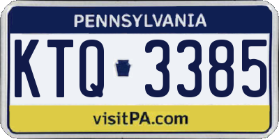PA license plate KTQ3385