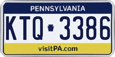 PA license plate KTQ3386