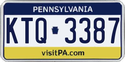 PA license plate KTQ3387