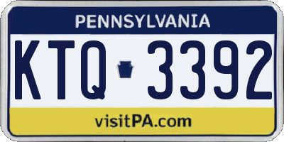 PA license plate KTQ3392