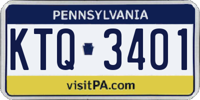PA license plate KTQ3401