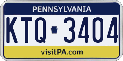 PA license plate KTQ3404