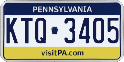 PA license plate KTQ3405