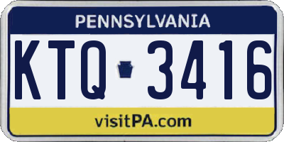 PA license plate KTQ3416