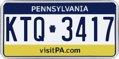 PA license plate KTQ3417