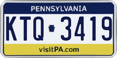 PA license plate KTQ3419