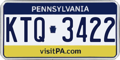 PA license plate KTQ3422