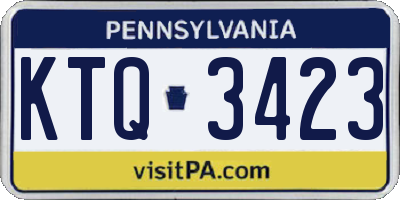 PA license plate KTQ3423