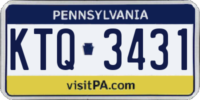 PA license plate KTQ3431