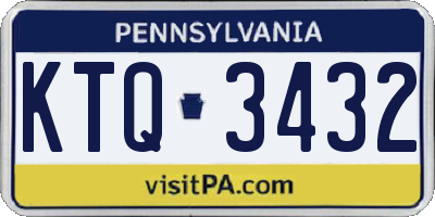 PA license plate KTQ3432
