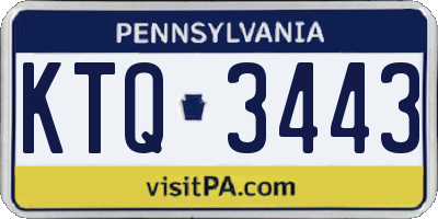 PA license plate KTQ3443
