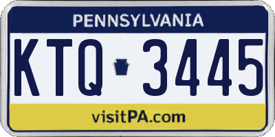 PA license plate KTQ3445