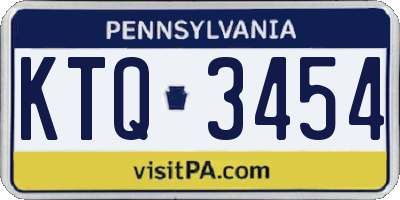 PA license plate KTQ3454