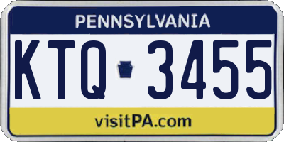 PA license plate KTQ3455