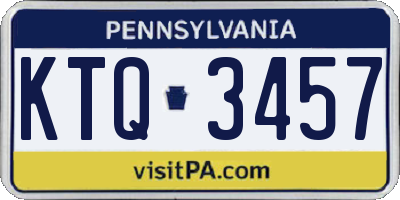 PA license plate KTQ3457