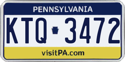 PA license plate KTQ3472