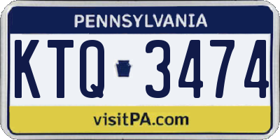 PA license plate KTQ3474