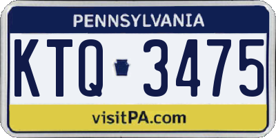 PA license plate KTQ3475