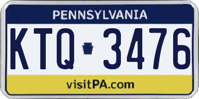 PA license plate KTQ3476