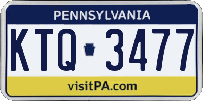 PA license plate KTQ3477
