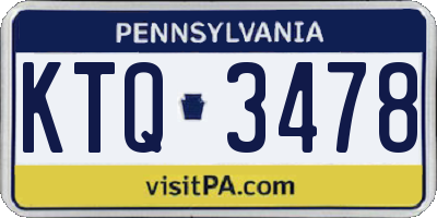 PA license plate KTQ3478