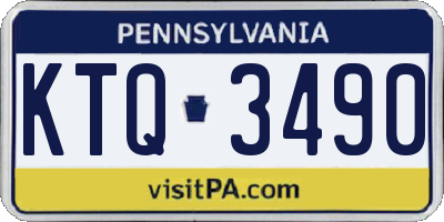 PA license plate KTQ3490