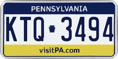 PA license plate KTQ3494