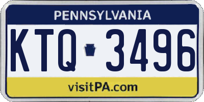 PA license plate KTQ3496