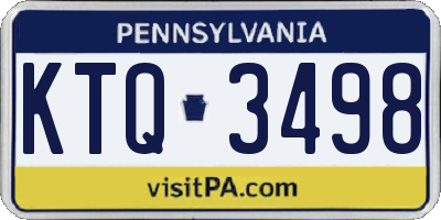 PA license plate KTQ3498
