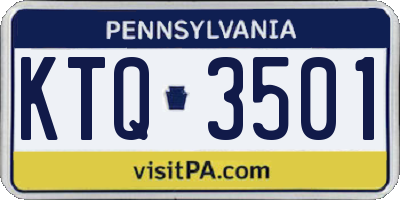 PA license plate KTQ3501