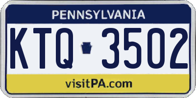 PA license plate KTQ3502