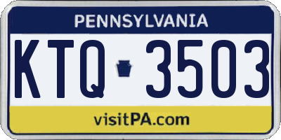 PA license plate KTQ3503