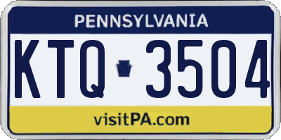 PA license plate KTQ3504