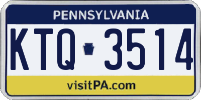 PA license plate KTQ3514