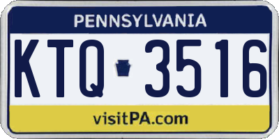 PA license plate KTQ3516
